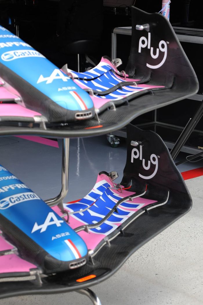 Detalle de las aletas delanteras del Alpine A522