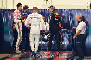 Max Verstappen, Red Bull Racing en Esteban Ocon, Racing Point Force India opstootje
