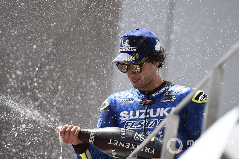 Podio: il secondo classificato Alex Rins, Team Suzuki MotoGP