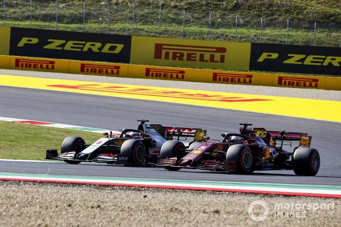Romain Grosjean, Haas VF-20, Sebastian Vettel, Ferrari SF1000