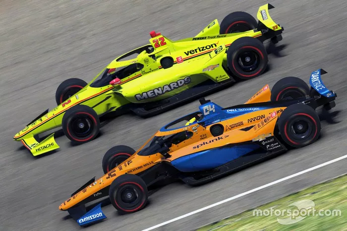 Lando Norris, Arrow McLaren SP, Simon Pagenaud, Team Penske