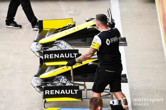 El ala delantera del monoplaza de Daniel Ricciardo, Renault F1 Team R.S.20 