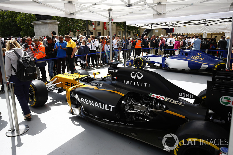 The Renault Sport F1 Team RS17 on the teams stand