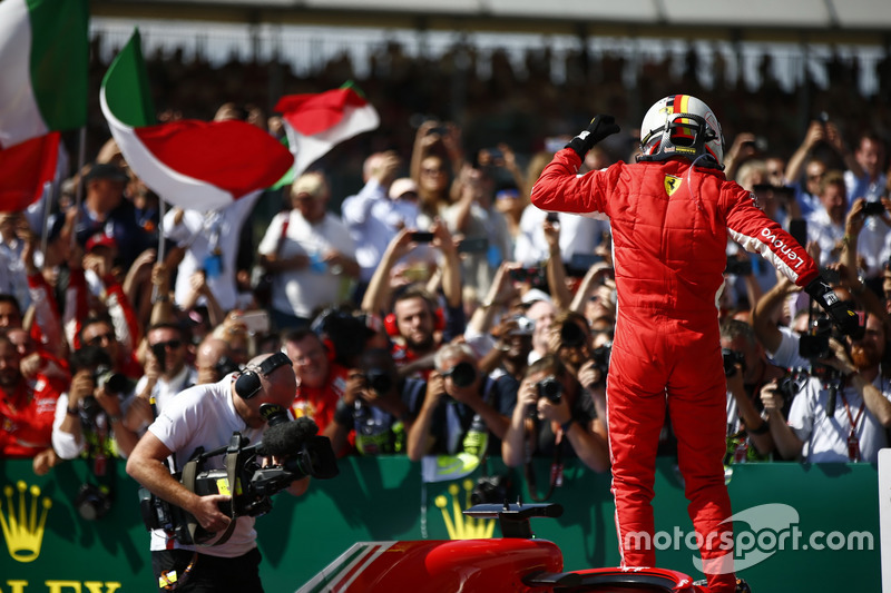 El ganador: Sebastian Vettel, Ferrari