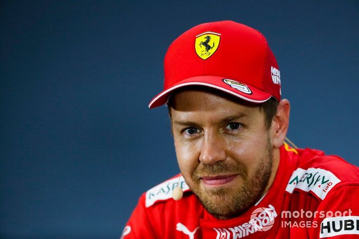 Sebastian Vettel, Ferrari en la conferencia de prensa 