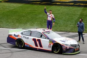 Race Winner Denny Hamlin, Joe Gibbs Racing, Toyota Camry