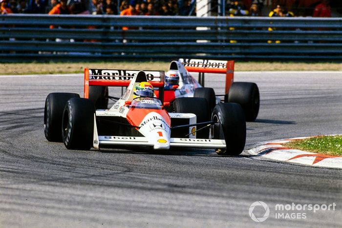 Ayrton Senna, McLaren MP4-5 Honda, Alain Prost, McLaren MP4-5 Honda