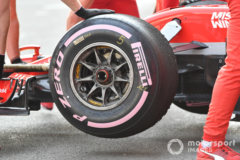 Ferrari front wheel and Pirelli tyre