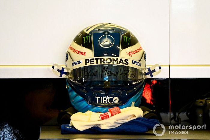 El casco de Valtteri Bottas, Mercedes