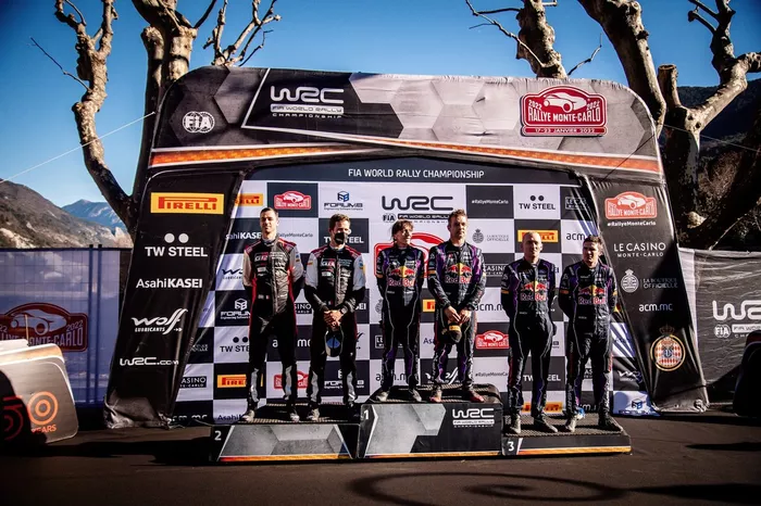 Podio: Ganadores Sébastien Loeb, Isabelle Galmiche, M-Sport Ford World Rally Team Ford Puma Rally1. Segundo lugar: Sébastien Ogier, Benjamin Veillas, Toyota Gazoo Racing WRT Toyota GR Yaris Rally1. Tercer lugar: Craig Breen, Paul Nagle, M-Sport Ford World Rally Team Ford Puma Rally1