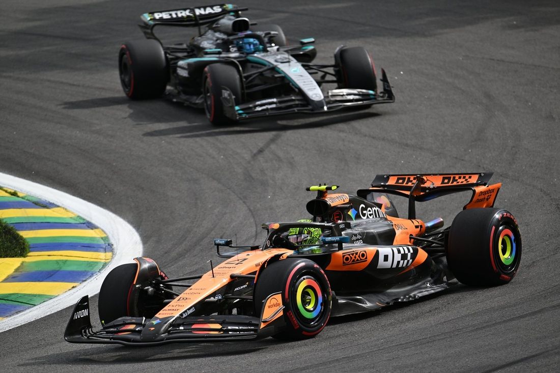 Lando Norris, McLaren, George Russell, Mercedes