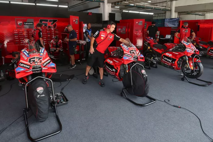 Ducati Team garage atmosphere