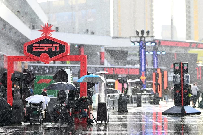 Rain falls in the Paddock