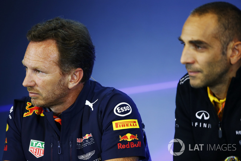 Christian Horner, Team Principal, Red Bull Racing, Cyril Abiteboul, Managing Director, Renault Sport