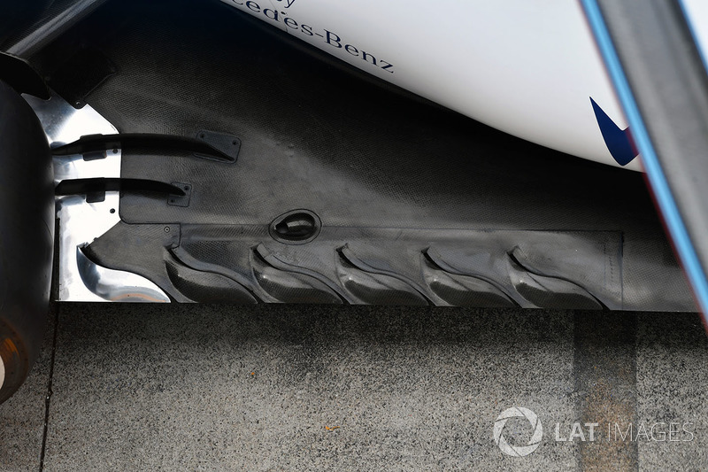 Rear floor technical aero detail of the Williams FW40