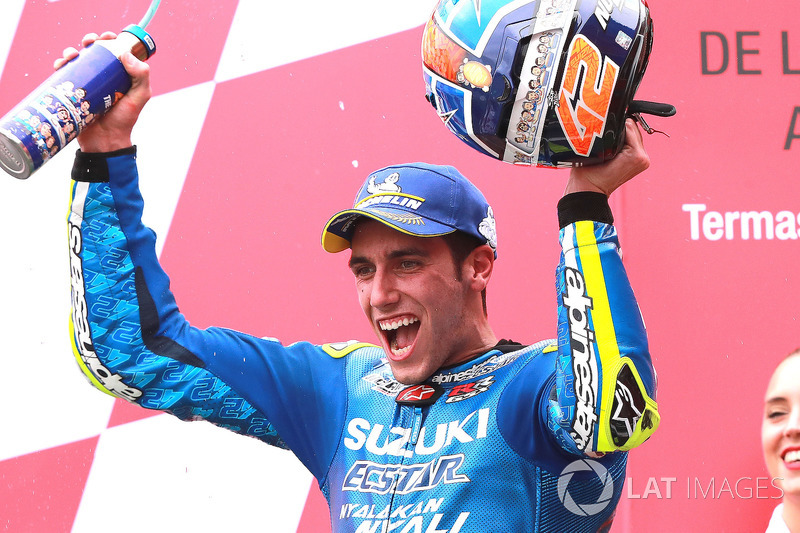 Derde plaats Alex Rins, Team Suzuki MotoGP