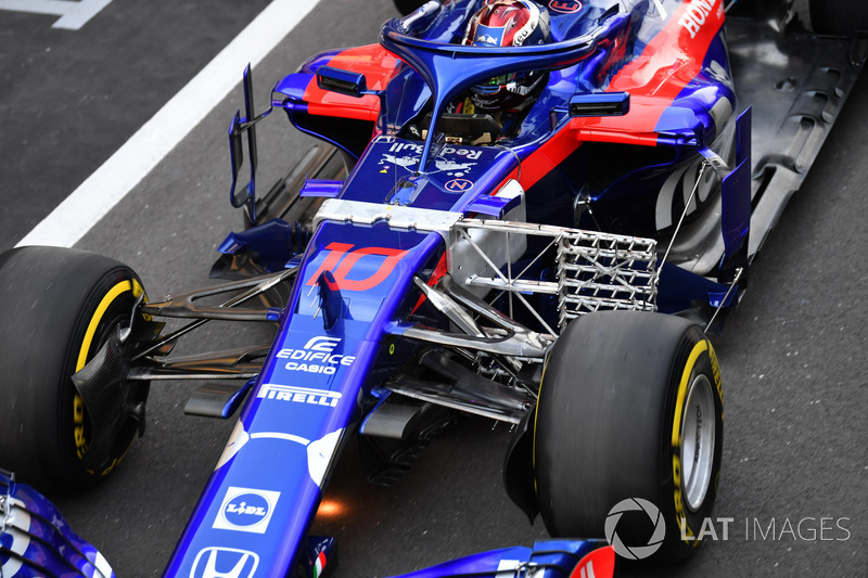 Pierre Gasly, Scuderia Toro Rosso STR13 con sensor aerodinámico