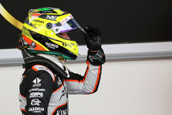 Серхио Перес, Sahara Force India F1 празднует третье место в закрытом парке