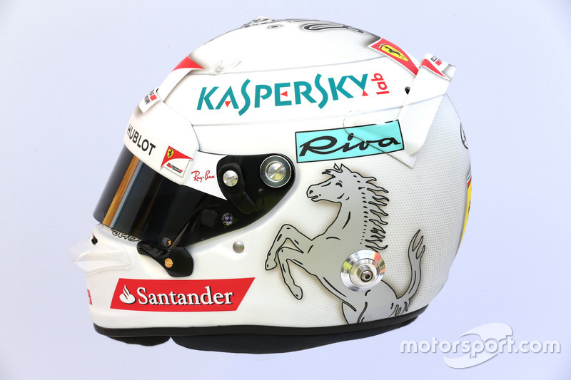 The helmet of Sebastian Vettel, Ferrari