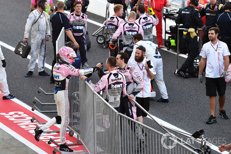 Esteban Ocon, Sahara Force India F1 celebra