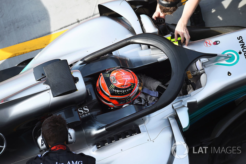 Обновленная система Halo в 2017 году – Mercedes F1 W08, Джордж Расселл