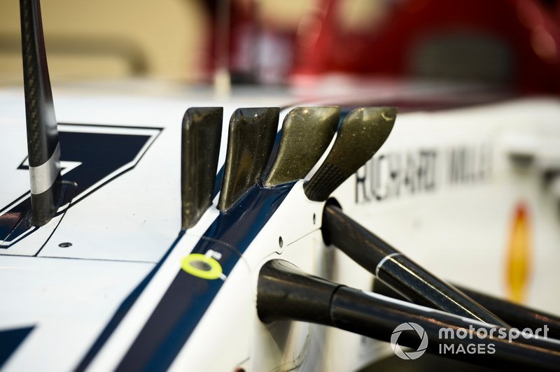 Detalle de la suspensión delantera Alfa Romeo Racing C38