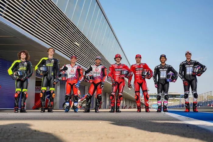 Marco Bezzecchi, VR46 Racing Team, Luca Marini, VR46 Racing Team, Jorge Martin, Pramac Racing, Johann Zarco, Pramac Racing, Francesco Bagnaia, Ducati Team, Jack Miller, Ducati Team, Enea Bastianini, Gresini Racing, Fabio Di Giannantonio, Gresini Racing