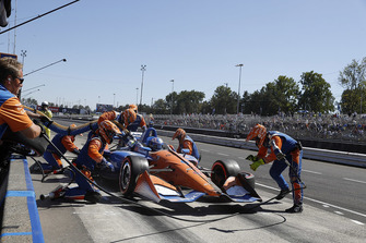 Scott Dixon, Chip Ganassi Racing Honda, au stand