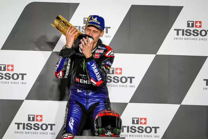 Podio: ganador de la carrera Fabio Quartararo, Yamaha Factory Racing