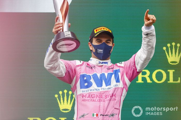 Podio: segundo lugar Sergio Pérez, Racing Point