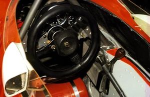 The cockpit of the McLaren M23