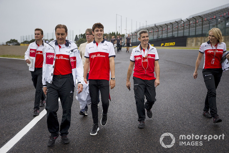 Charles Leclerc, Sauber walks the track