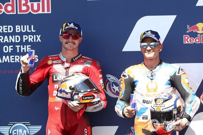 Ganador de la pole Jorge Martín, Pramac Racing, segundo puesto  Jack Miller, equipo Ducati 