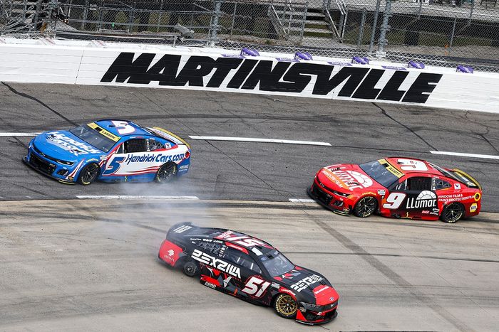 Cody Ware, Rick Ware Racing Ford, Kyle Larson, Hendrick Motorsports Chevrolet, Chase Elliott, Hendrick Motorsports Chevrolet