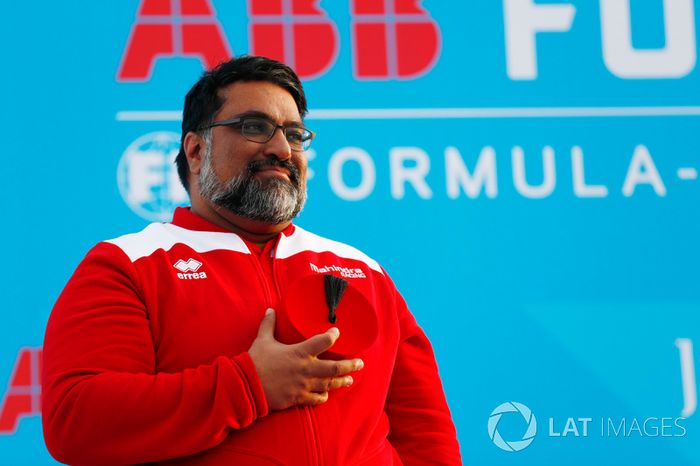 Dilbagh Gill, CEO, Team Principal, Mahindra Racing, on the podium