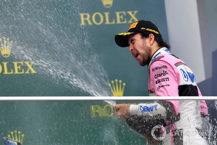 Podio: tercero Sergio Perez, Force India