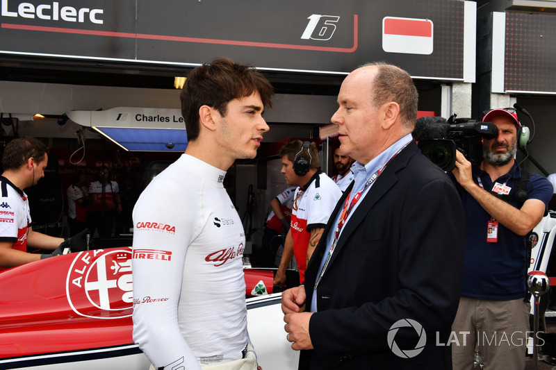 Charles Leclerc, Sauber and HSH Prince Albert of Monaco