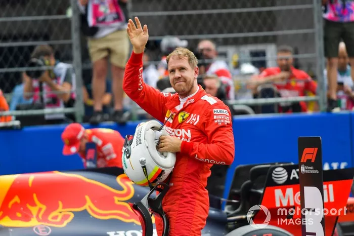 Sebastian Vettel, Ferrari celebra en Parc Ferme 