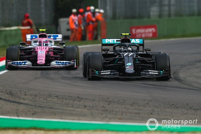 Valtteri Bottas, Mercedes F1 W11, Lance Stroll, Racing Point RP20