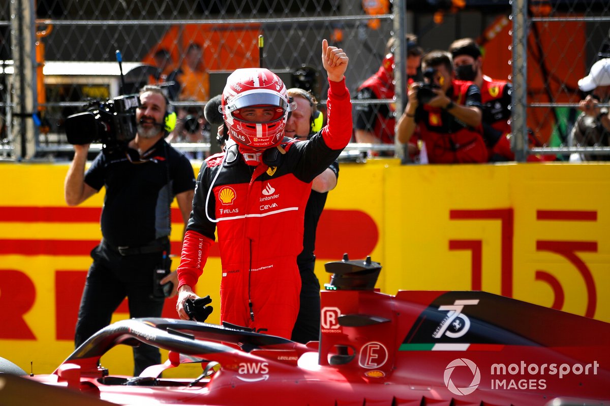 On Saturday, Charles Leclerc was the big man, taking his fourth pole of 2022