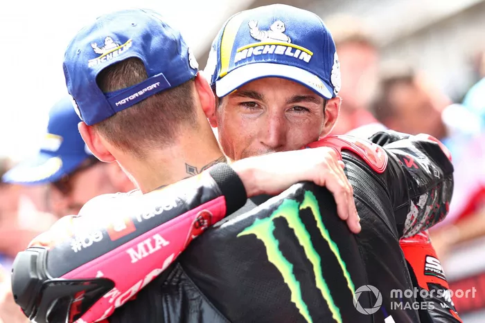 Polesitter Aleix Espargaro, Aprilia Racing, 3. Fabio Quartararo, Yamaha Factory Racing