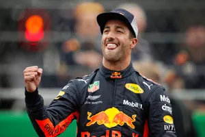 Daniel Ricciardo, Red Bull Racing, fête sa pole position