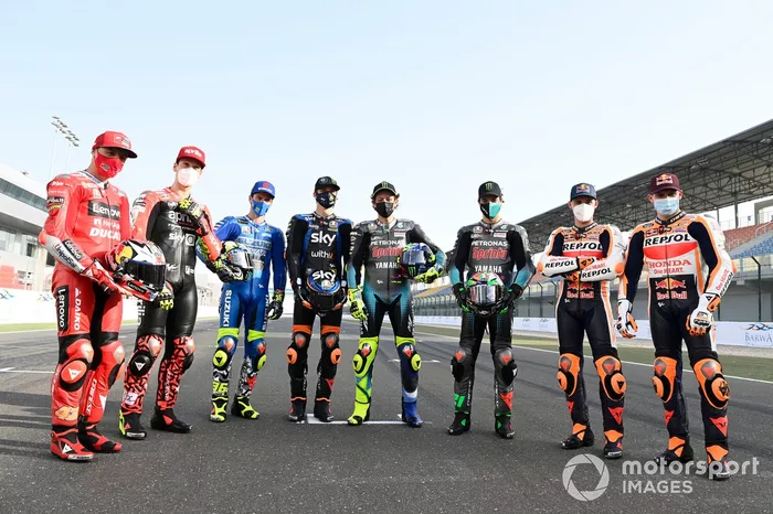 Jack Miller, Ducati Team, Lorenzo Savadori, Aprilia Racing Team Gresini, Joan Mir, Team Suzuki MotoGP, Luca Marini, Esponsorama Racing, Valentino Rossi, Petronas Yamaha SRT, Franco Morbidelli, Petronas Yamaha SRT, Pol Espargaró, Repsol Honda Team, Stefan Bradl, Repsol Honda Team