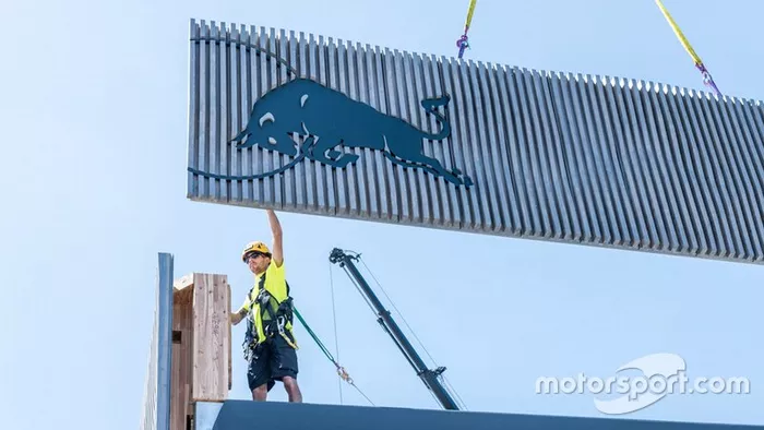 Red Bull Racing hospitality under construction