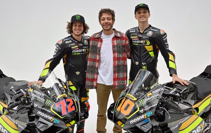 Luca Marini, Marco Bezzecchi, VR46 Racing Team con Valentino Rossi