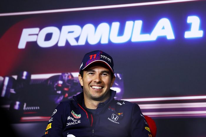 Sergio Pérez, Red Bull Racing durante la conferencia de prensa