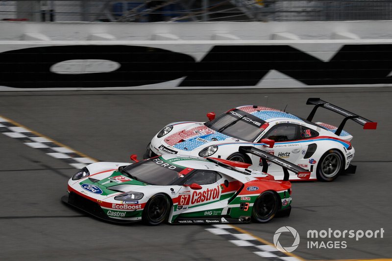 #67 Ford Chip Ganassi Racing Ford GT, GTLM: Ryan Briscoe, Richard Westbrook, Scott Dixon, #912 Porsche GT Team Porsche 911 RSR, GTLM: Mathieu Jaminet, Earl Bamber, Laurens Vanthoor