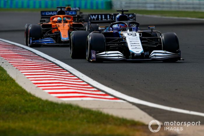 George Russell, Williams FW43B, Daniel Ricciardo, McLaren MCL35M