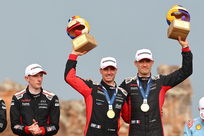 Podium: Winner Sébastien Ogier, Vincent Landais, Toyota Gazoo Racing WRT Toyota GR Yaris Rally1
