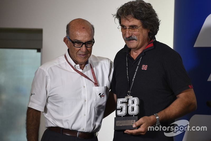 Carmelo Ezpeleta, CEO Dorna Sports, Paulo Simoncelli